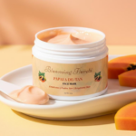 BloomingFlorets Papaya De-Tan Face Mask in a jar with creamy texture, designed to remove tan and brighten skin naturally.